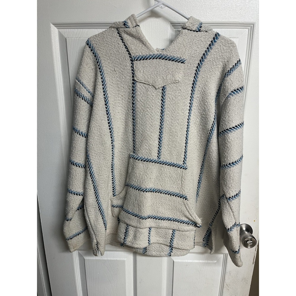 Earth Ragz Baja Joe Hoodie XL Mexican Drug Rug Surf Skate Pullover
